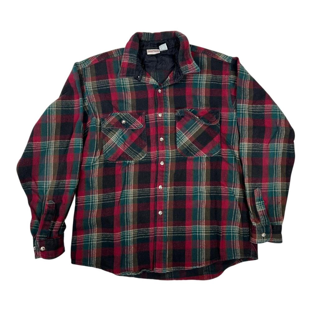 Field & Stream Shirt Mens XL Red Plaid Flannel Lined Long Sleeve Button Up